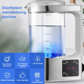 2L Hypochlorous Acid Water Maker Machine 84 Disinfectant Generator Home Household Sterilization Liquid Healthy Environmental