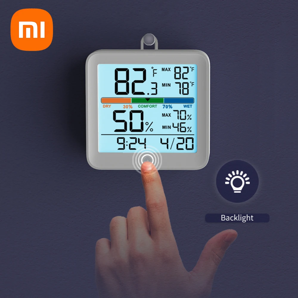 Часы Xiaomi для дома и бесшумные высокоточные с ЖК-дисплеем подсветкой измерения
