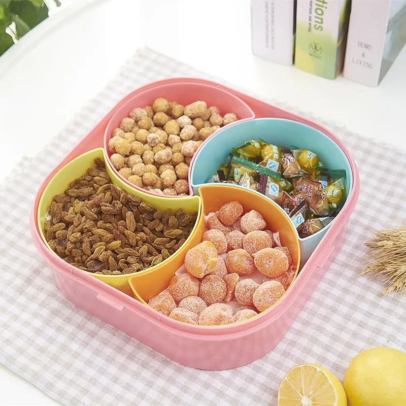 Square Multi-lattice Snack Box Kitchen Storage Tool with Lid 4 Grid Multicolor Candy Storage Box Fashion Decorative Storage Tray
Square Multi-lattice Snack Box Kitchen Storage Tool with Lid 4 Grid Multicolor Candy Storage Box Fashion Decorative Storage Tray