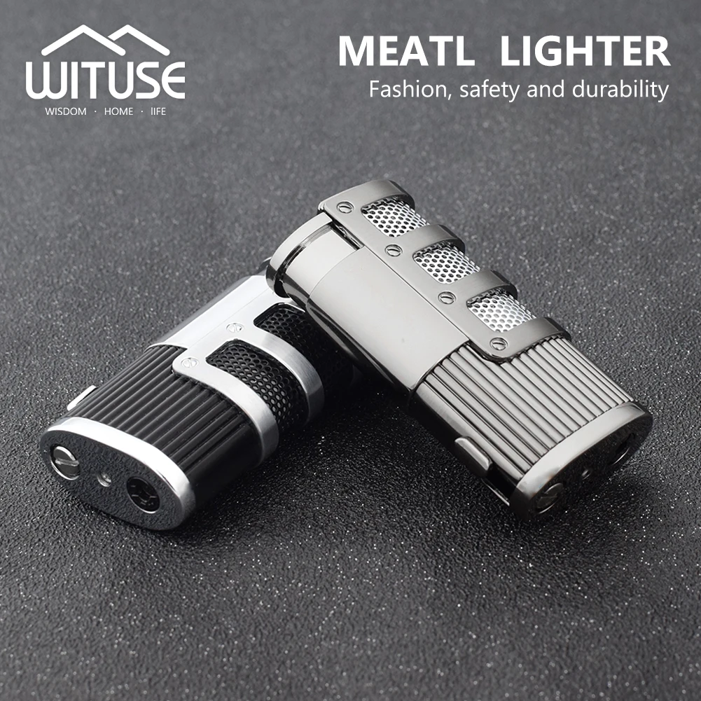 Lighter mini Creative Butane Jet Torch Three Jett Flame Metal Cigar torch Lighter Refillable Gas Windproof Pocket Torch
Lighter mini Creative Butane Jet Torch Three Jett Flame Metal Cigar torch Lighter Refillable Gas Windproof Pocket Torch