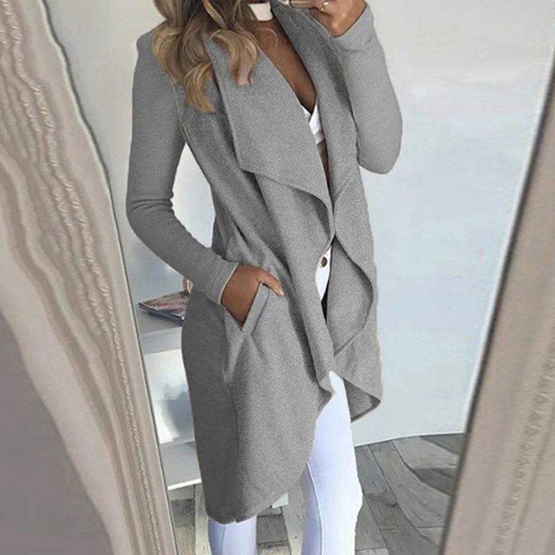 Ladies Coats Womens Jackets Office Autumn Outwear Open Front Lapel Collar Casual Simple Fashion Coat Jacket
Ladies Coats Womens Jackets Office Autumn Outwear Open Front Lapel Collar Casual Simple Fashion Coat Jacket