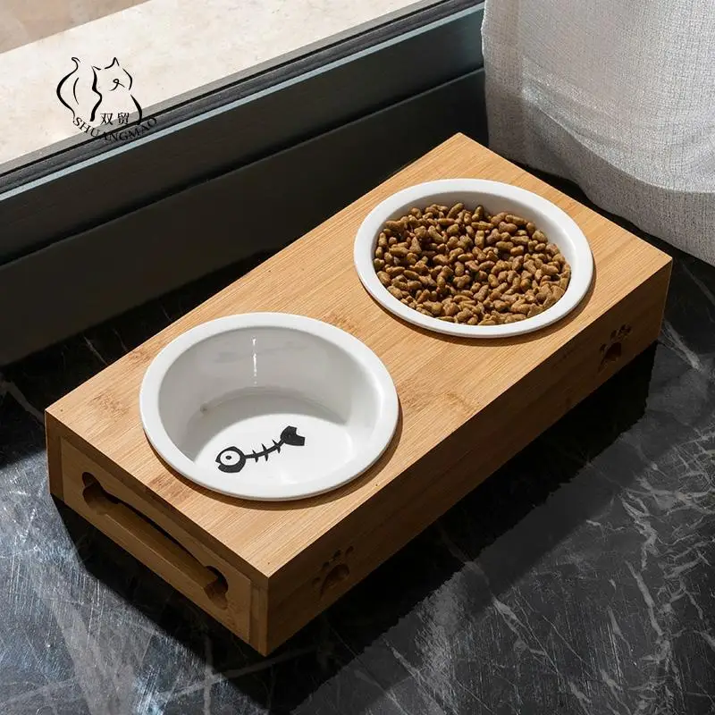 Hot Selle Pets Feeder Ceramic Cat Bowl Water Double Mouth Wooden Stand Stainless Steel Dog Feeder Bowls Kitten Dogs Products
Hot Selle Pets Feeder Ceramic Cat Bowl Water Double Mouth Wooden Stand Stainless Steel Dog Feeder Bowls Kitten Dogs Products