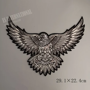 

11 inches large Embroidery Patches for Jacket Back Vest Motorcycle Biker Iron on Eagle Wings