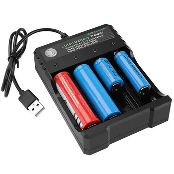 USB Smart Battery Charger 4-Bay 5V 2A for Rechargeable Batteries 3.7V Li-ion TR IMR 1865O 2665O 145OO 16340 Red/Green Display
USB Smart Battery Charger 4-Bay 5V 2A for Rechargeable Batteries 3.7V Li-ion TR IMR 1865O 2665O 145OO 16340 Red/Green Display