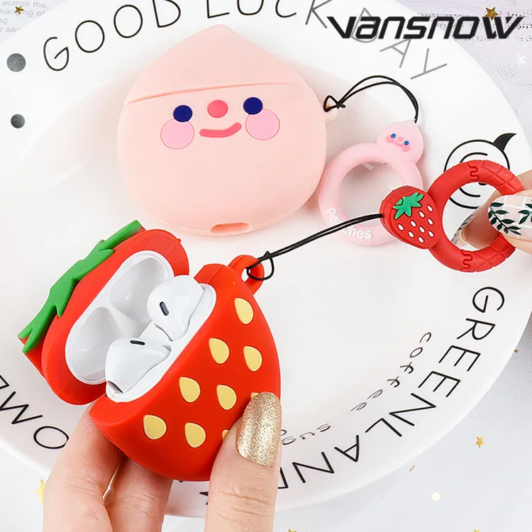 Strawberry Fruit Wireless Bluetooth Earphone Case For Apple Airpod Silicone Headphones Cases For Airpods Case Cover For Airpods
Strawberry Fruit Wireless Bluetooth Earphone Case For Apple Airpod Silicone Headphones Cases For Airpods Case Cover For Airpods