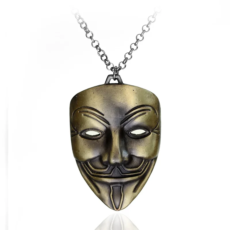 Movie V for Vendetta Anonymous Mask Necklace Hip Hop Pendants Accessories Hacker Mask Alloy Necklaces Figure Toys Doll
Movie V for Vendetta Anonymous Mask Necklace Hip Hop Pendants Accessories Hacker Mask Alloy Necklaces Figure Toys Doll