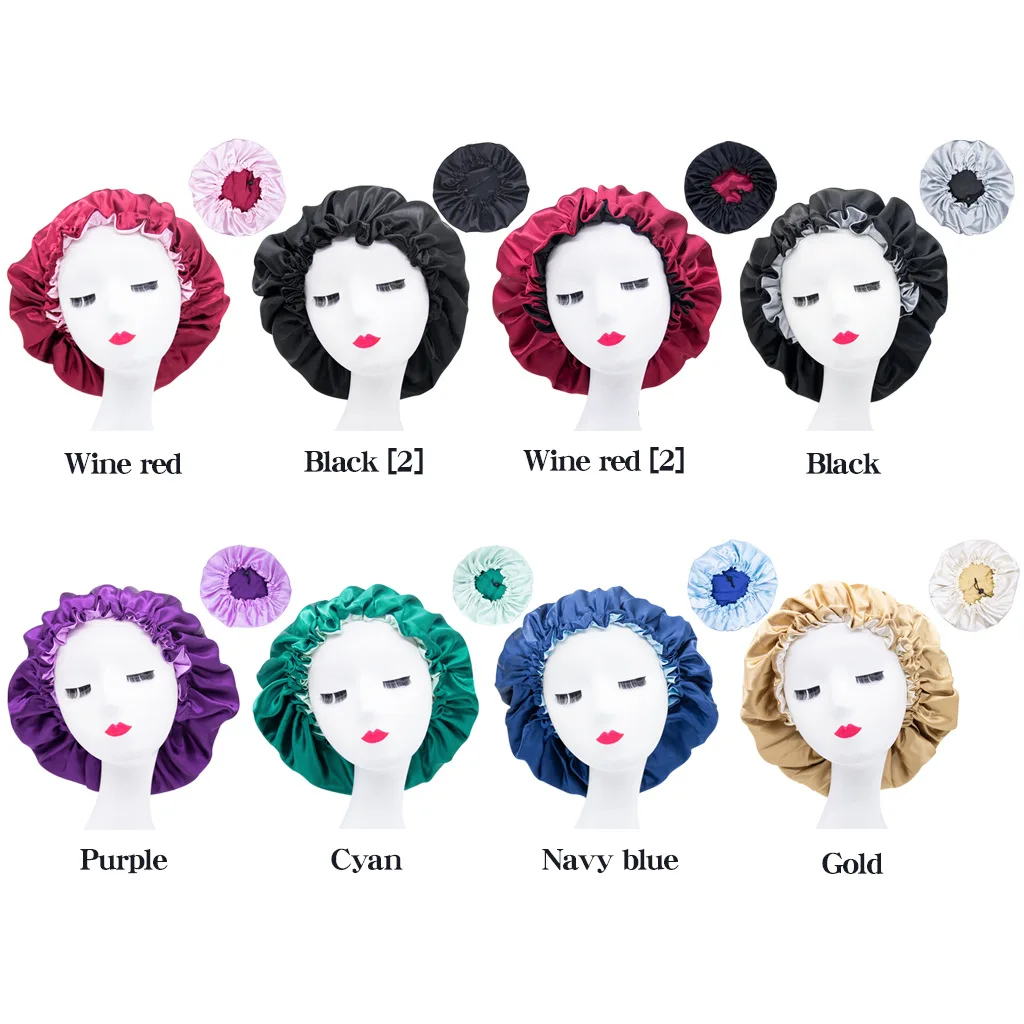 Women Reversible Satin Bonnet Double Layer Adjustable Size Sleep Night Cap Head Cover Bonnet Hat For Curly Springy Hair Black
Women Reversible Satin Bonnet Double Layer Adjustable Size Sleep Night Cap Head Cover Bonnet Hat For Curly Springy Hair Black