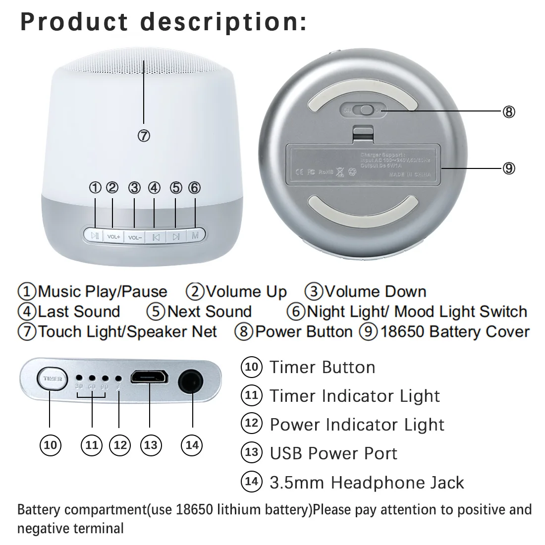 White night light multi-function anti-noise to create a safe environment for sleep
White night light multi-function anti-noise to create a safe environment for sleep