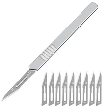 1 Scalpel Handle + 10 Scalpel Blades Stainless Steel Plate Carbon Steel Utility Blade DIY Cutting Scalpel Blade
1 Scalpel Handle + 10 Scalpel Blades Stainless Steel Plate Carbon Steel Utility Blade DIY Cutting Scalpel Blade