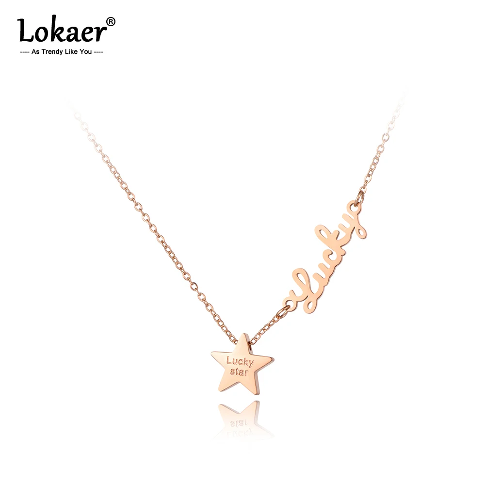 Lokaer Trendy Lucky Star CZ Crystal Pendant Necklaces For Girls Rose Gold Titanium Stainless Steel Chain Necklace Jewelry N19135
Lokaer Trendy Lucky Star CZ Crystal Pendant Necklaces For Girls Rose Gold Titanium Stainless Steel Chain Necklace Jewelry N19135