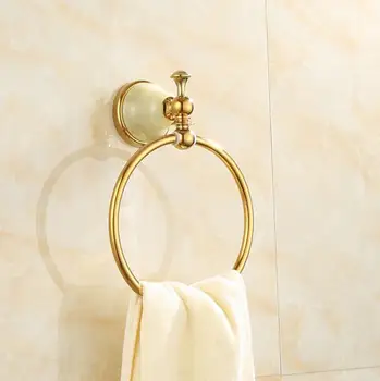 Natural jade bathroom towel shelf round shape European style polished copper towel/bathrobe hangers wall mounted 
Natural jade bathroom towel shelf round shape European style polished copper towel/bathrobe hangers wall mounted