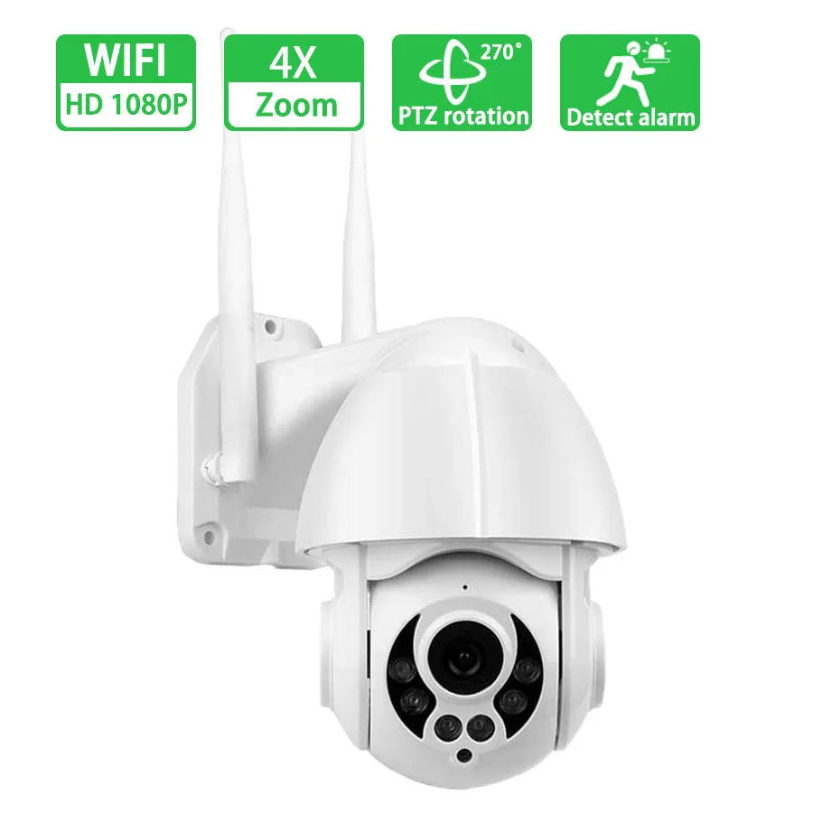 1080P WiFi PTZ IP Camera Face Detect Auto Tracking Security Camera 4X Digital Zoom Wireless Network Waterproof Outdoor Camera
1080P WiFi PTZ IP Camera Face Detect Auto Tracking Security Camera 4X Digital Zoom Wireless Network Waterproof Outdoor Camera