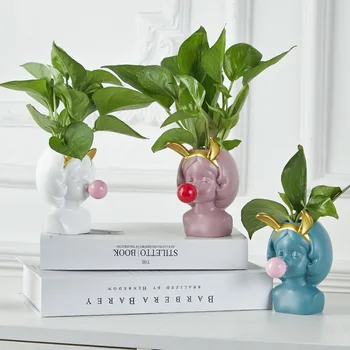 1PCS Cute Girl Bubble Gum Decorative Flower Pot Creative Nordic Style Resin Small Vase for Living Room tabletop Decoration
1PCS Cute Girl Bubble Gum Decorative Flower Pot Creative Nordic Style Resin Small Vase for Living Room tabletop Decoration
