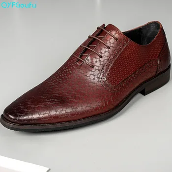QYFCIOUFU Genuine Cow Leather Plaid Pattern Men Business Dress Classic Style Lace Up Pointed Toe Shoes For Men Oxford Shoes
QYFCIOUFU Genuine Cow Leather Plaid Pattern Men Business Dress Classic Style Lace Up Pointed Toe Shoes For Men Oxford Shoes