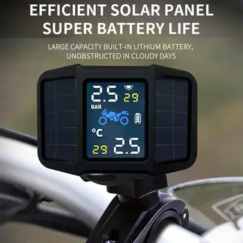 Motorcycle Tire Pressure Monitoring System Solar Power TPMS With 2 External Sensor Real-time Display Pressure Temperature Alarm
Motorcycle Tire Pressure Monitoring System Solar Power TPMS With 2 External Sensor Real-time Display Pressure Temperature Alarm