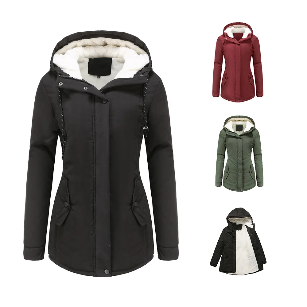 AutumnLong Thick Wool Warm Cotton Casual Hooded Jacket Winter Women Hooded Long Sleeve Windproof Casual Commuter Jacket Fashion
AutumnLong Thick Wool Warm Cotton Casual Hooded Jacket Winter Women Hooded Long Sleeve Windproof Casual Commuter Jacket Fashion