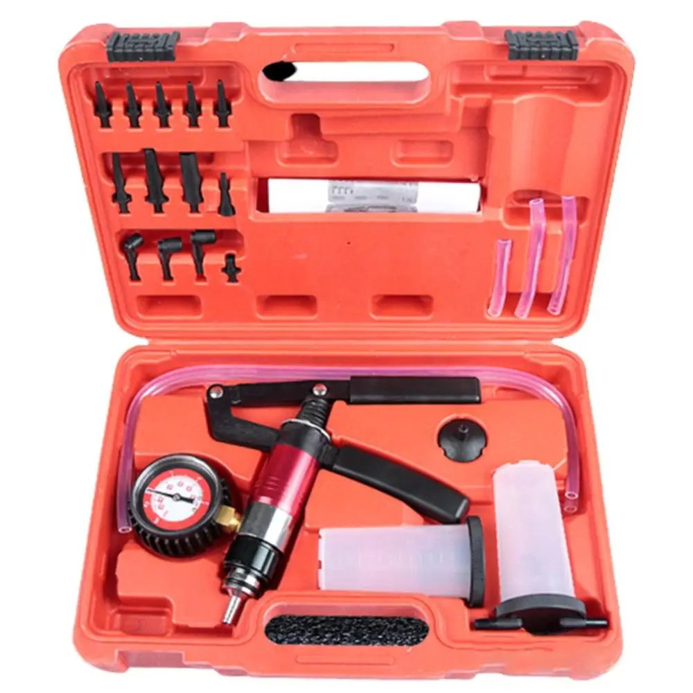 

Manual Vacuum Bleeding Brake Fluid Bleeder Tools Vacuum Pistol Pump Tester Kit Aluminum Pump Pressure Vacuum Gauge