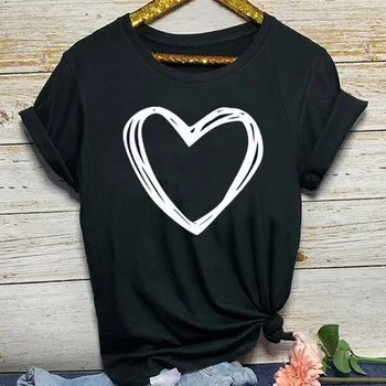Fashion Women Summer Tops Casual Short Sleeve Love Printed O-Neck Tops Tee T-Shirt Blouse Streetwear Ladies Tops 2020
Fashion Women Summer Tops Casual Short Sleeve Love Printed O-Neck Tops Tee T-Shirt Blouse Streetwear Ladies Tops 2020