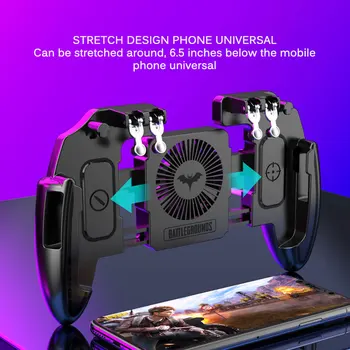 Mobile Joystick Controller Turnover Button Gamepad For PUBG IOS Android Six 6 Finger Operating Gamepad With Cooling Fan
Mobile Joystick Controller Turnover Button Gamepad For PUBG IOS Android Six 6 Finger Operating Gamepad With Cooling Fan