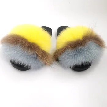 Wholesale Real Big Fox Fur Slippers Ladies Flurry Slides Luxury Shoes Woman Sandal Flat Casual Plush Fur Sandals Women
Wholesale Real Big Fox Fur Slippers Ladies Flurry Slides Luxury Shoes Woman Sandal Flat Casual Plush Fur Sandals Women