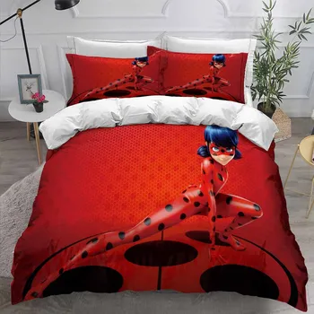 Duvet Cover Cartoon Ladybug Girls Gift Red Bedding Set 3D Quilt cover Kawaii Bed Set Queen King Size Kids Bed Linens 2/3Pieces
Duvet Cover Cartoon Ladybug Girls Gift Red Bedding Set 3D Quilt cover Kawaii Bed Set Queen King Size Kids Bed Linens 2/3Pieces
