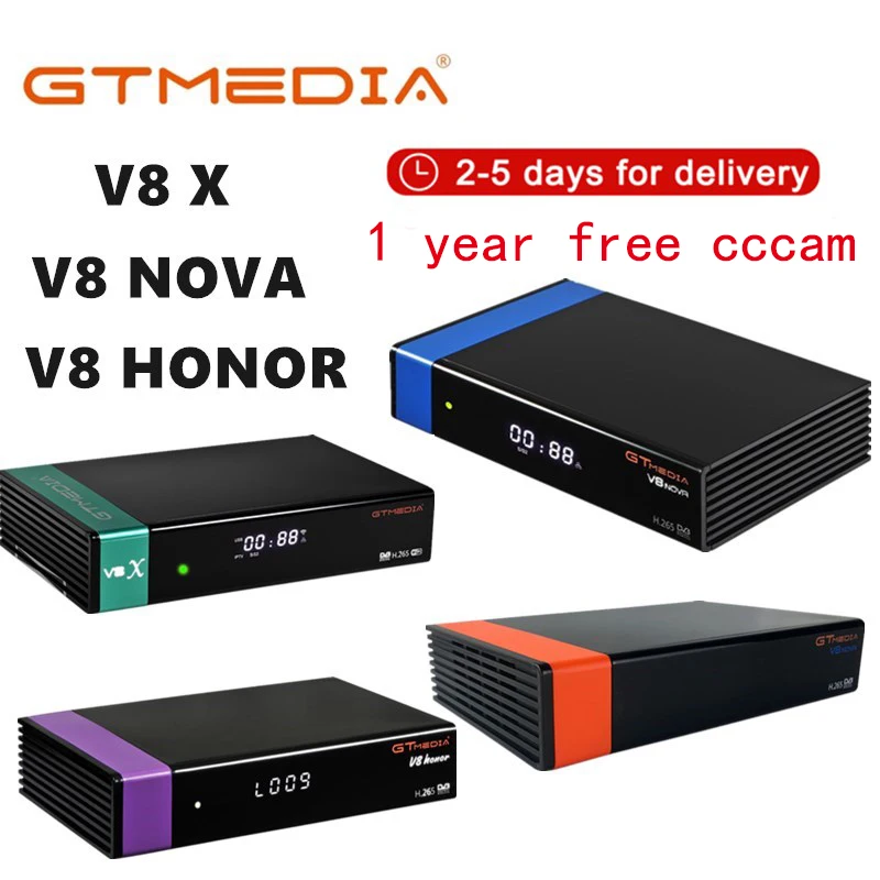 Gtmedia V8 Nova built-in WIFI power by freesat v8 super DVB-S2 Europe Cline for 1 year Services Same as V9 Super ship from spain
Gtmedia V8 Nova built-in WIFI power by freesat v8 super DVB-S2 Europe Cline for 1 year Services Same as V9 Super ship from spain
