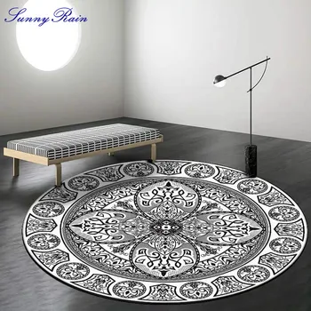 SunnyRain 1-piece Fleece Printed Black Mandala Round Rug for Living Room Area Rugs for Bedroom Round Carpets
SunnyRain 1-piece Fleece Printed Black Mandala Round Rug for Living Room Area Rugs for Bedroom Round Carpets