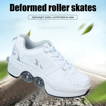 Deformation Shoes Double Row Double-Wheel Running Shoes Automatic Four-Wheel Dual-Purpose Roller Skates Skateboard Shoes
Deformation Shoes Double Row Double-Wheel Running Shoes Automatic Four-Wheel Dual-Purpose Roller Skates Skateboard Shoes