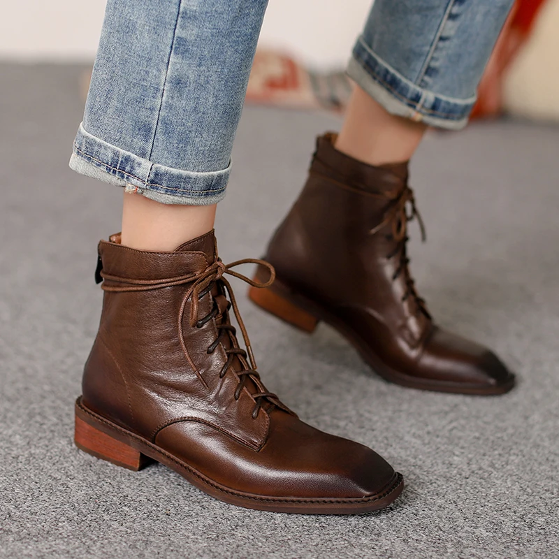 2021 Sqaure Toe Lace Up All Match Women Shoes Autumn Winter Square Heel Ankle Boots for Women Cow Leather Ladies Pumps Shoes
2021 Sqaure Toe Lace Up All Match Women Shoes Autumn Winter Square Heel Ankle Boots for Women Cow Leather Ladies Pumps Shoes