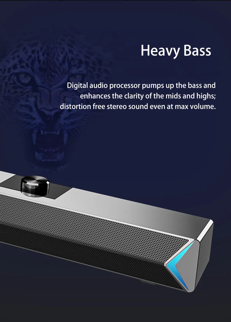 Generic Computer Speaker TV Sound Bar AUX USB Wired And Wireless