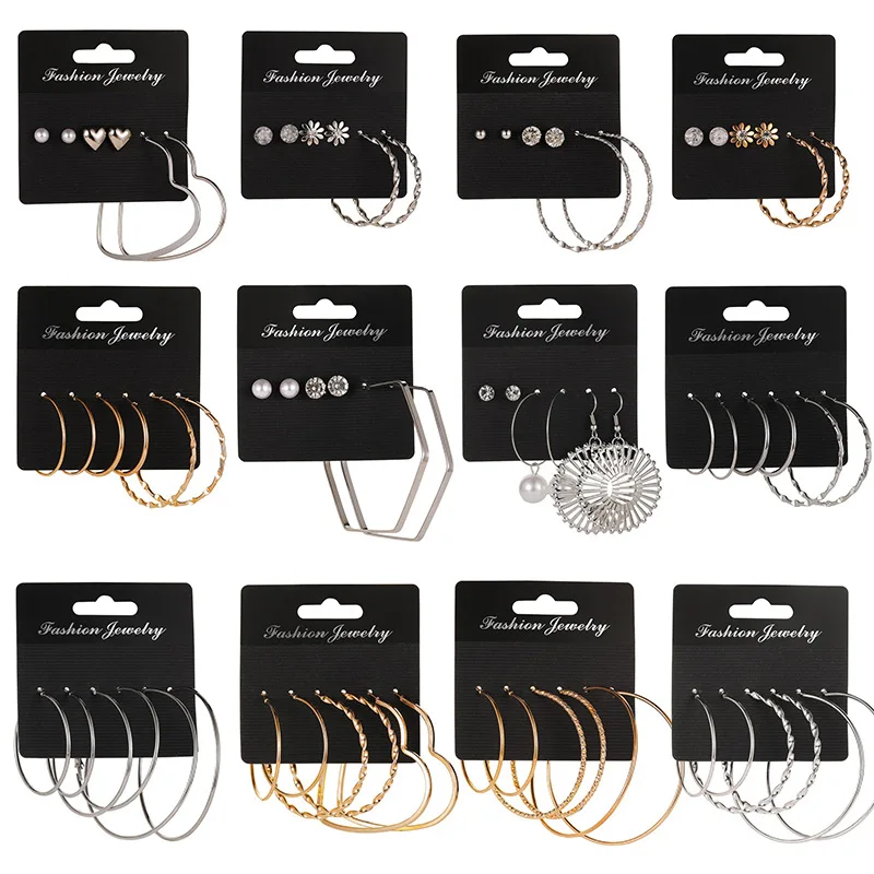 Hot Selling Set Ear Stud Normcore Style Exaggerated Three-Piece Ear Stud Female Temperament Simple Metal Geometric Earrings
Hot Selling Set Ear Stud Normcore Style Exaggerated Three-Piece Ear Stud Female Temperament Simple Metal Geometric Earrings