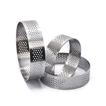 Circular Stainless Steel Porous Tart Ring Bottom Tower Pie Cake mold Baking Tools Heat-Resistant Perforated Cake Mousse Ring
Circular Stainless Steel Porous Tart Ring Bottom Tower Pie Cake mold Baking Tools Heat-Resistant Perforated Cake Mousse Ring