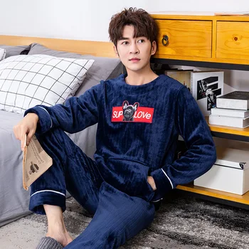Men Pajamas Set Navy Blue 2PCS Sleepwear Home Wear Negligee Nightwear Sleep Set Coral Fleece Lounge Kimono Bathrobe Gown
Men Pajamas Set Navy Blue 2PCS Sleepwear Home Wear Negligee Nightwear Sleep Set Coral Fleece Lounge Kimono Bathrobe Gown