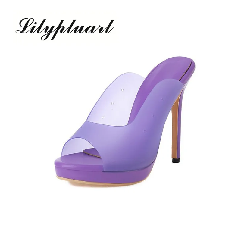 Summer Super High Heel Catwalk Nightclub Sexy Slingback Sandals Large Size Plastic Slippers Clear Slippers Women fashion shoes 
Summer Super High Heel Catwalk Nightclub Sexy Slingback Sandals Large Size Plastic Slippers Clear Slippers Women fashion shoes