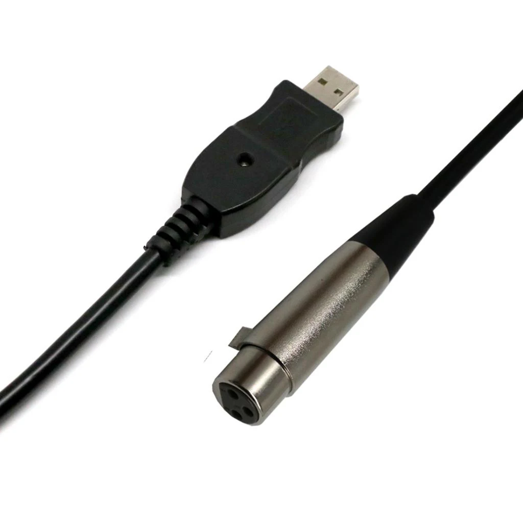 XLR to USB Audio Cable Instrument Microphone to USB Interface Converter Adapter