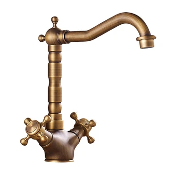 Antique Basin Brass Faucets Bathroom Sink Mixer Deck Faucet Rotate Single Handle Hot and Cold Water Mixer Taps Crane Tap Gold-S
Antique Basin Brass Faucets Bathroom Sink Mixer Deck Faucet Rotate Single Handle Hot and Cold Water Mixer Taps Crane Tap Gold-S
