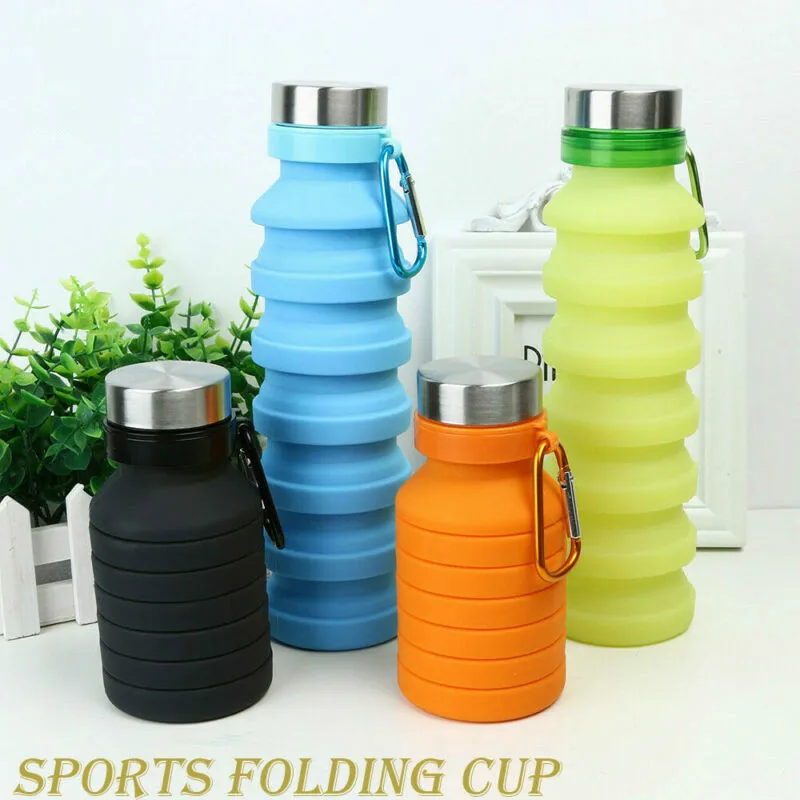 550ML Portable Silicone Retractable Folding Cup Telescopic Collapsible Travel Outdoor Sport Water Bottle 
550ML Portable Silicone Retractable Folding Cup Telescopic Collapsible Travel Outdoor Sport Water Bottle