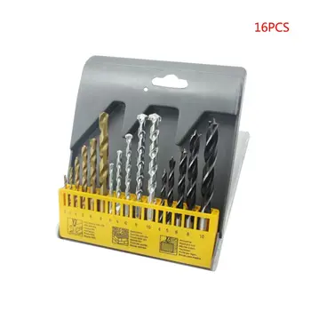 Twist Drill Bits Set of 16pcs Titanium Coated HSS Drill Bit Kit, Straight Shank X6HC
Twist Drill Bits Set of 16pcs Titanium Coated HSS Drill Bit Kit, Straight Shank X6HC