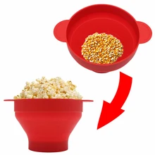 Popcorn-Maker Tableware Microwave Foldable Kitchen Silicone with The Lid Red High-Temperature Popcorn-Maker Tableware Microwave Foldable Kitchen Silicone with The Lid Red High-Temperature