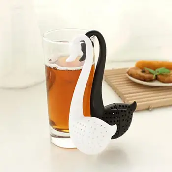 

1 Pcs Swan Spoon Tea Strainer Infuser Teaspoon bag Filter Kitchen Plastic teapot reusable capsules drinkware cooking accessoies