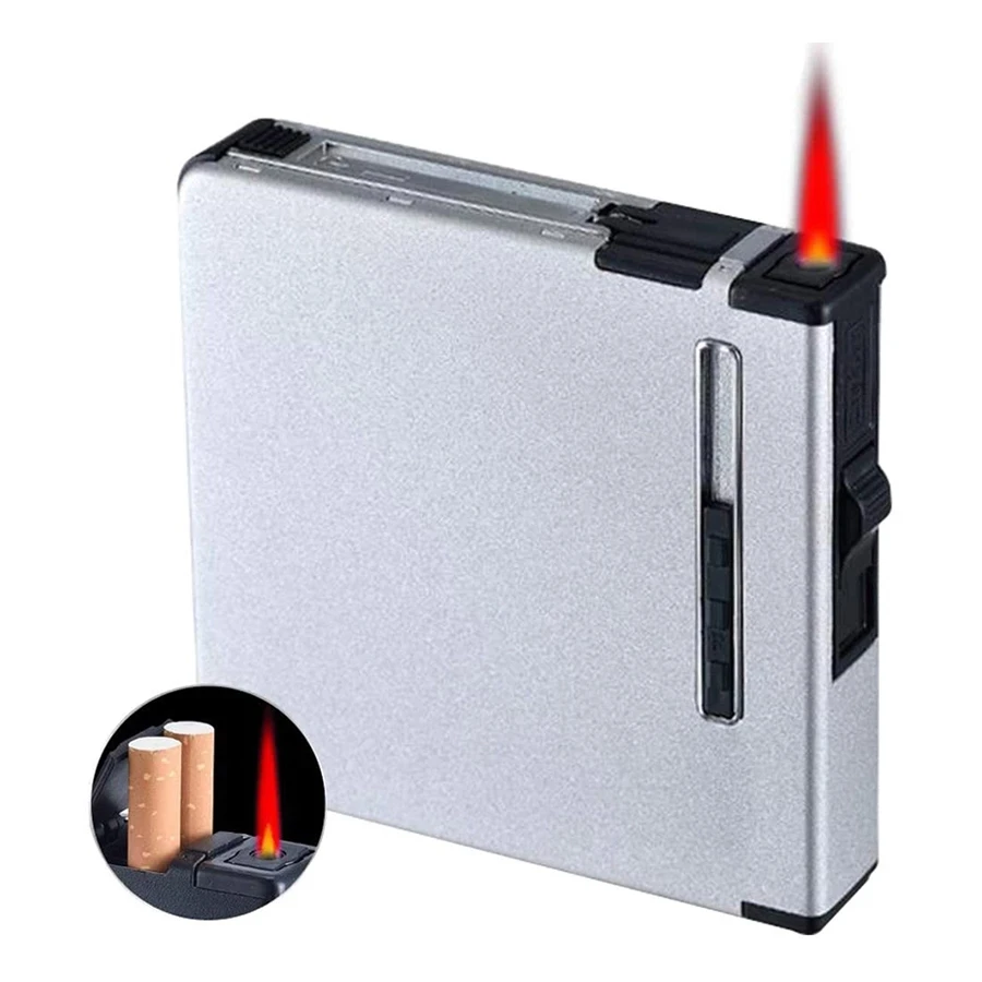 11 Colors 20pcs Cigarettes Capacity Automatic Ejection Cigarette Case With Built-In Gas Lighter Cigarette Holder Box Lighters
11 Colors 20pcs Cigarettes Capacity Automatic Ejection Cigarette Case With Built-In Gas Lighter Cigarette Holder Box Lighters