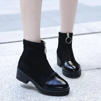 Autumn Winter women Ankle Martin boots shoes PU Leather women Round Toe low heels zipper warm Snow boots woman shoes mujer
Autumn Winter women Ankle Martin boots shoes PU Leather women Round Toe low heels zipper warm Snow boots woman shoes mujer