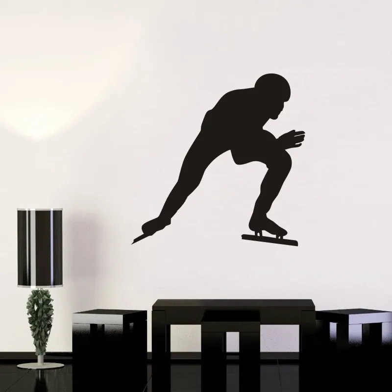 DCTAL Speed Skating Car Sticker Decal Skiing Ice Sports Posters Vinyl Wall Decals Pegatina Decor Mural Sticker