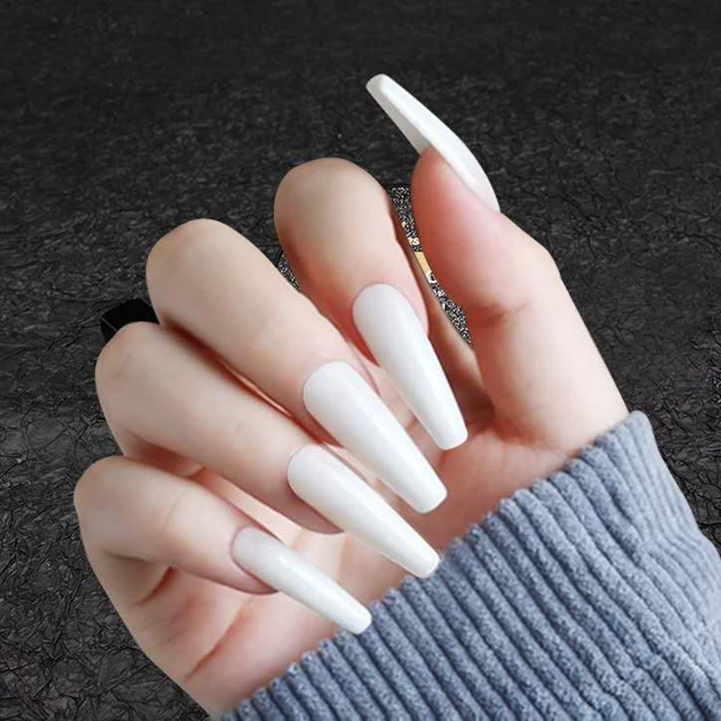 24Pcs Glossy UV False Fingernail For Design Long Ballerina Artificial Stiletto Fake Nail DIY Full Cover Tip Manicure Tool
24Pcs Glossy UV False Fingernail For Design Long Ballerina Artificial Stiletto Fake Nail DIY Full Cover Tip Manicure Tool