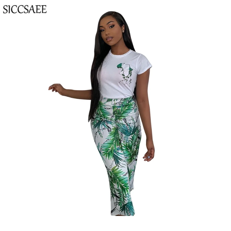 Leaf Printed Two Piece Set Short Sleeve Map Tee Palazzo Pants Ankle Length Sweat Suit Sexy Casual Outfits Summer 2019 Matching
Leaf Printed Two Piece Set Short Sleeve Map Tee Palazzo Pants Ankle Length Sweat Suit Sexy Casual Outfits Summer 2019 Matching