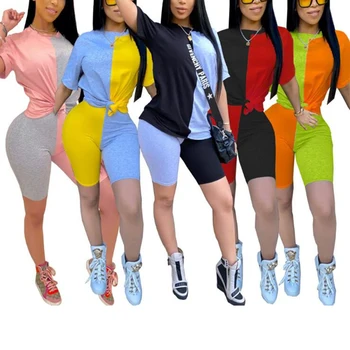 New Women Casual Patchwork Sports Suit Female Crop Top Shorts Outfit Yoga Workout Clothes Tracksuit Outfits Home suit
New Women Casual Patchwork Sports Suit Female Crop Top Shorts Outfit Yoga Workout Clothes Tracksuit Outfits Home suit