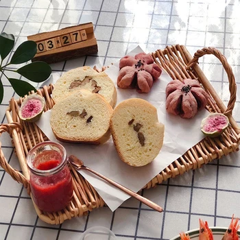 Handwoven Rattan Storage Tray With Handle Kitchen Bread Fruit Snacks Picnic Basket Breakfast Coffee Display Storage Basket Plate
Handwoven Rattan Storage Tray With Handle Kitchen Bread Fruit Snacks Picnic Basket Breakfast Coffee Display Storage Basket Plate