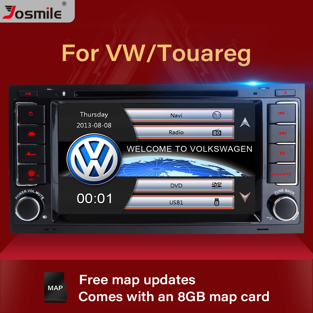 Автомобильный мультимедийный плеер Josmile 2 din для VW Volkswagen Touareg T4 Transporter T5 GPS