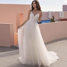 Chic Wedding Dress Simple Tulle With Lace Spaghetti Straps A Line Bridal Gown For Woman Sleeveless 2022 Custom Свадебное платье
Chic Wedding Dress Simple Tulle With Lace Spaghetti Straps A Line Bridal Gown For Woman Sleeveless 2022 Custom Свадебное платье