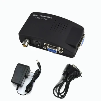 BNC to VGA Video Converter S Terminal CVBS to VGA Monitoring Host Analog Camera to Monitor